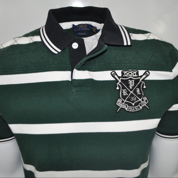 polo ralph lauren rugby polo shirt striped medium - Picture 4 of 7